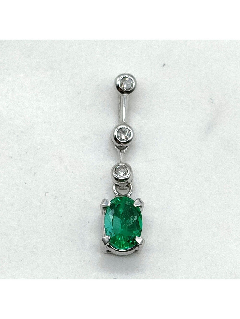 Jewelry Pendant Head Emerald 0.53ct White Gold 5521218